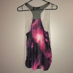 Shear back galaxy tank top